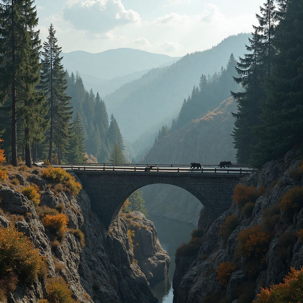 Wildlife corridor construction in Carpathian Mountains