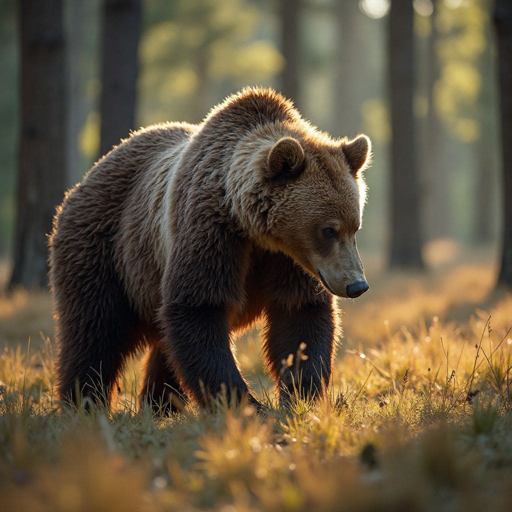 European brown bear in natural habitat