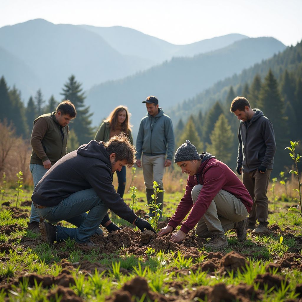 Reforestation project in progress