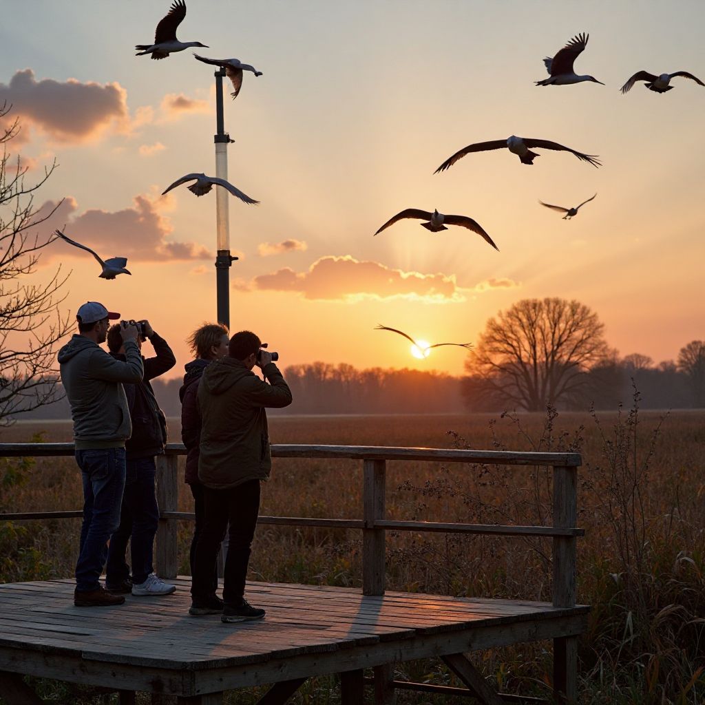 Wildlife observation platform in Danube Delta